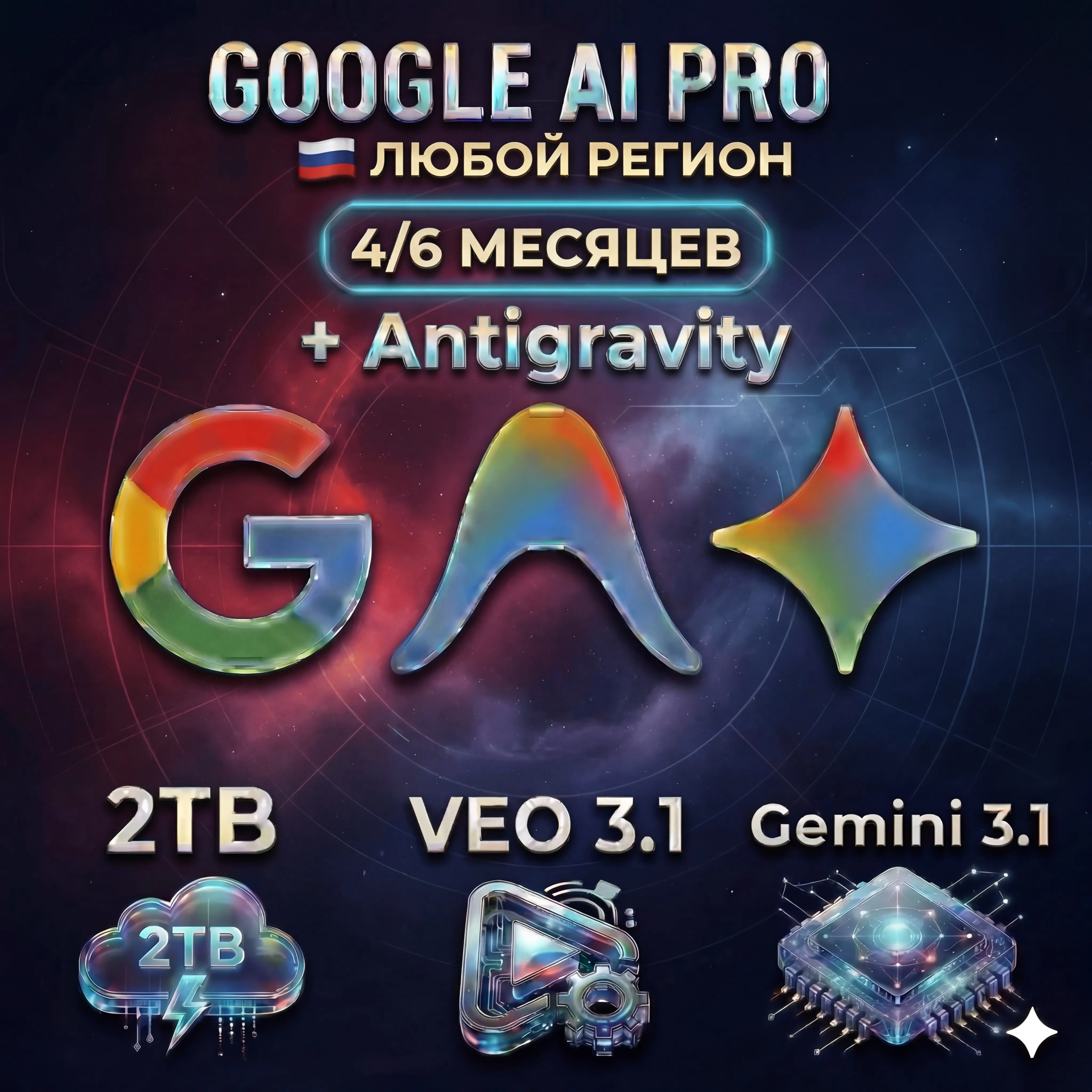 Google AI Pro  • МГНОВЕННО 24/7 • Gemini 3.0 • 2TB • Veo 3.1 • Nano Banano Pro