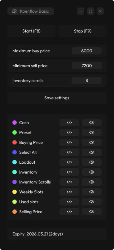 Рабочий бот автоматической торговли на рынке для игры Arena Breakout: Infinite