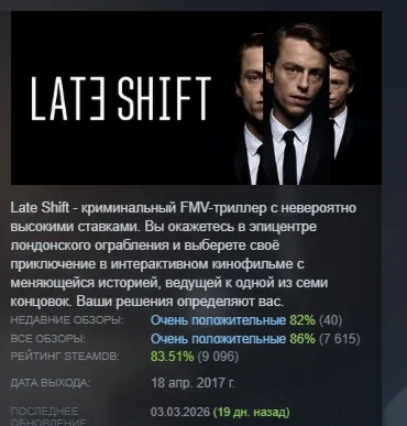 Late Shift АВТОДОСТАВКА STEAM GIFT РОССИЯ
