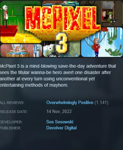 STEAM KEY - McPixel 3 - [РФ + REGION FREE/GLOBAL] - Автодоставка