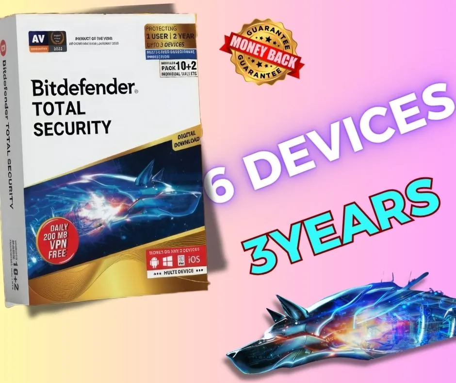 Bitdefender Total Security 6 устройств, ключ на 3 года.