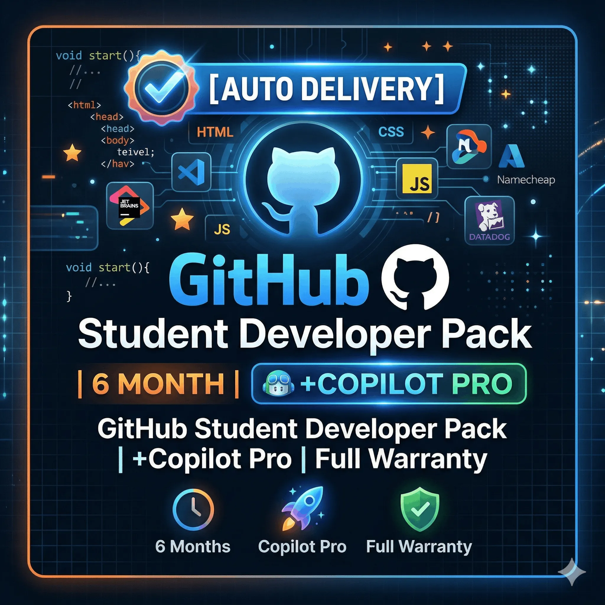 [АВТОМАТИЧЕСКАЯ ПОСТАВКА] GitHub Student Developer Pack | 6 месяцев | + Copilot