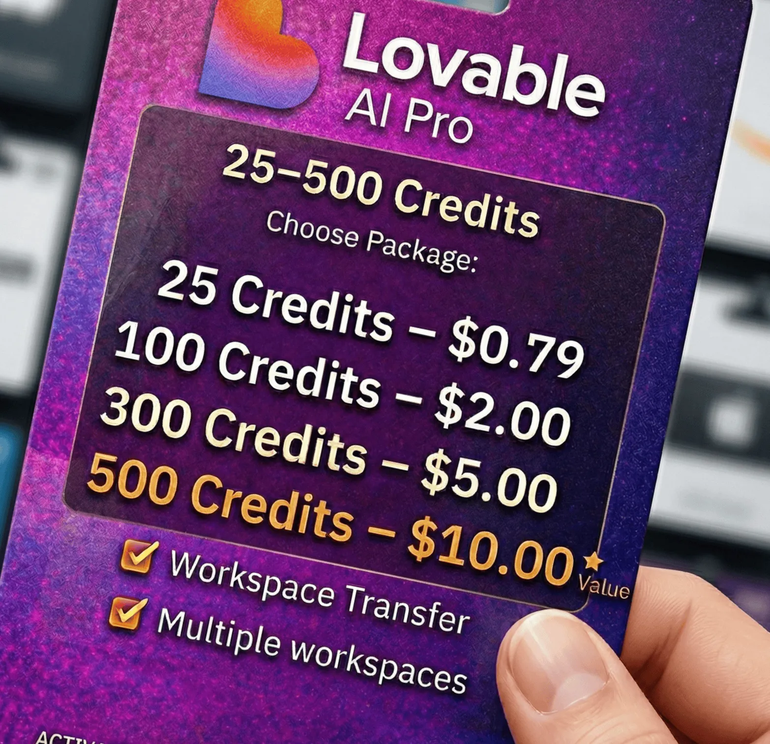 Lovable AI Pro 1 месяц | 100–500 кредитов ⚡ Быстрая доставка | Перенос рабочего прос