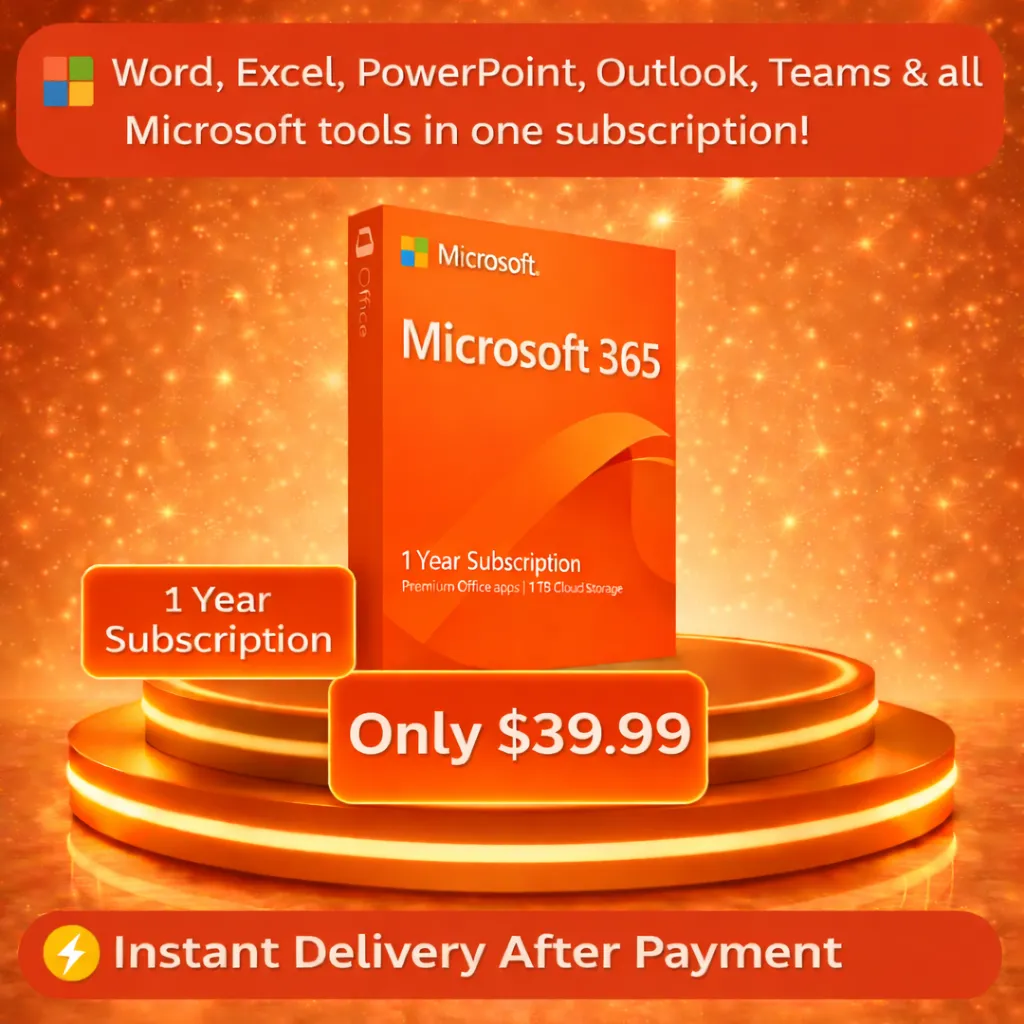 Подписка на Office 365 Pro Plus на 1 год, мгновенная доставка, полный доступ.