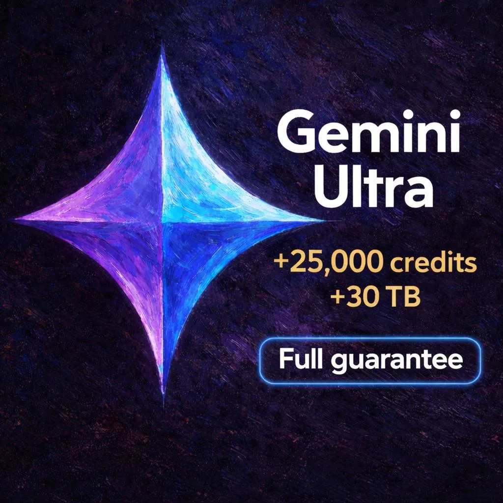 Gemini AI Ultra 1 месяц подписка+25,000 кредитов
