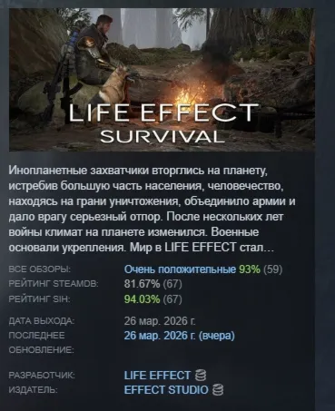 LIFE EFFECT Survival АВТОДОСТАВКА STEAM РОССИЯ