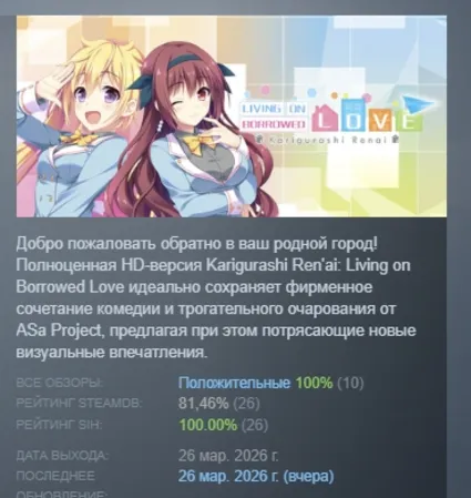 Karigurashi Ren'ai: Living on Borrowed Love АВТОДОСТАВКА STEAM РОССИЯ