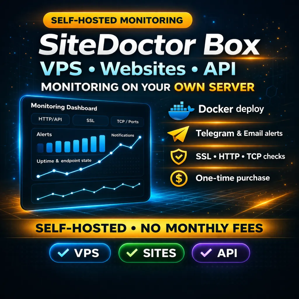SiteDoctor Box — Мониторинг VPS, сайтов и API на своём сервере