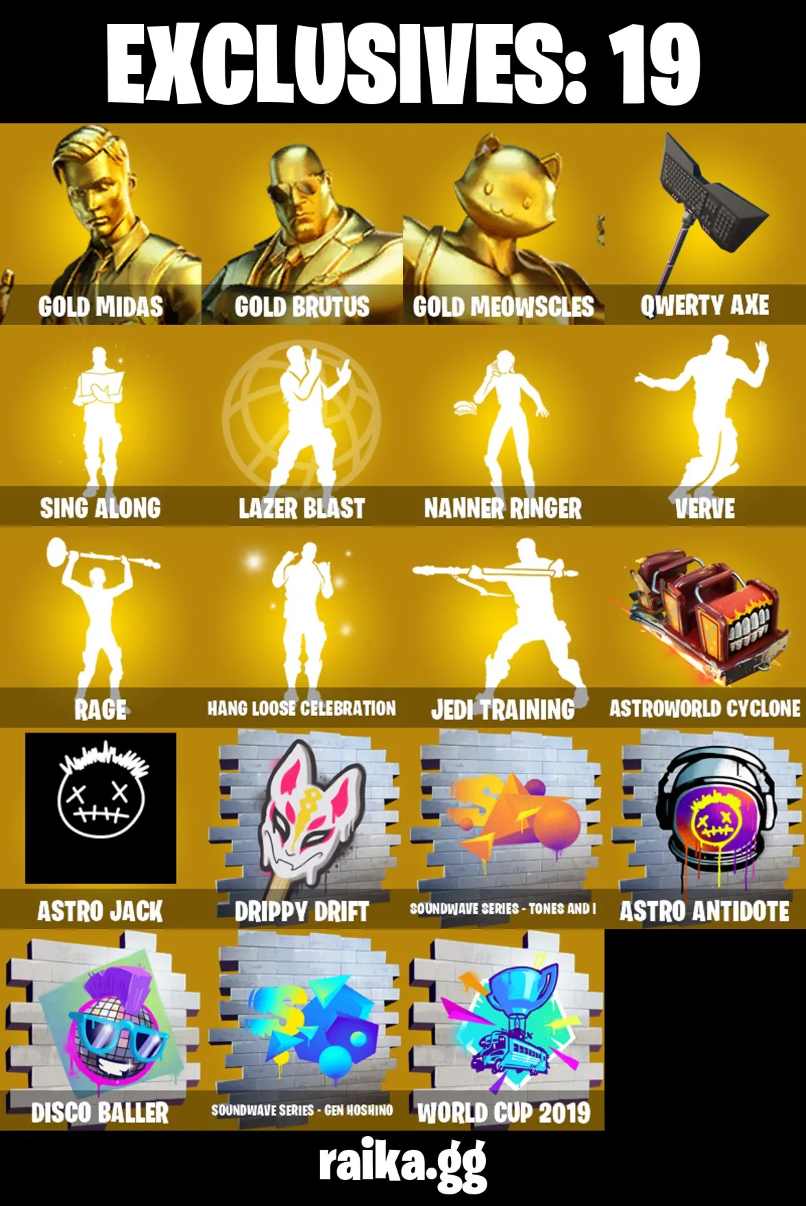 [PC/PSN/XBOX] 189 skins | Gold Midas | Gold Brutus | Gold Meowscles | Harbinger Armor