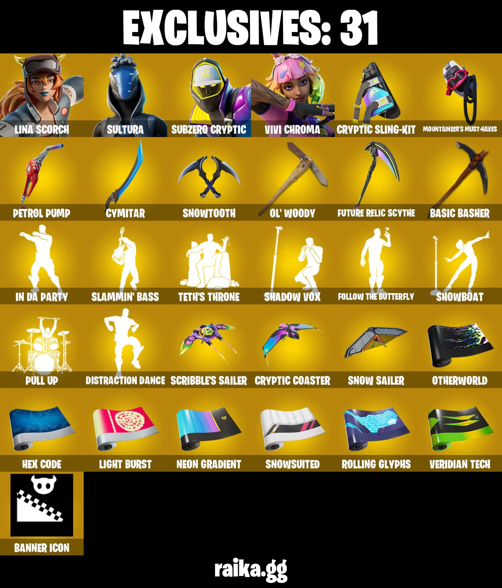 [PC/PSN/NIN] 187 skins | Lina Scorch | Sultura | Subzero Cryptic | Vivi Chroma | Harb