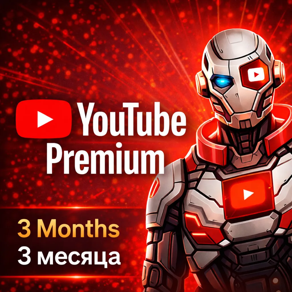 YouTube Premium – 3 месяца доступа | Без входа в аккаунт