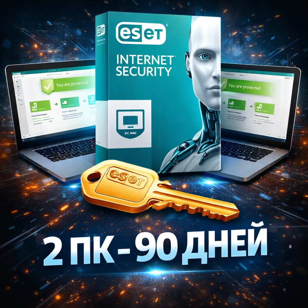Ключ ESET Internet Security 2 ПК - 90 дней