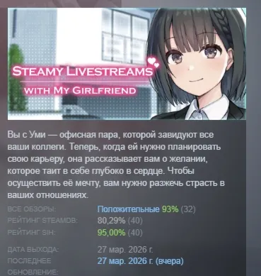 Steamy Livestreams with My Girlfriend АВТОДОСТАВКА STEAM РОССИЯ