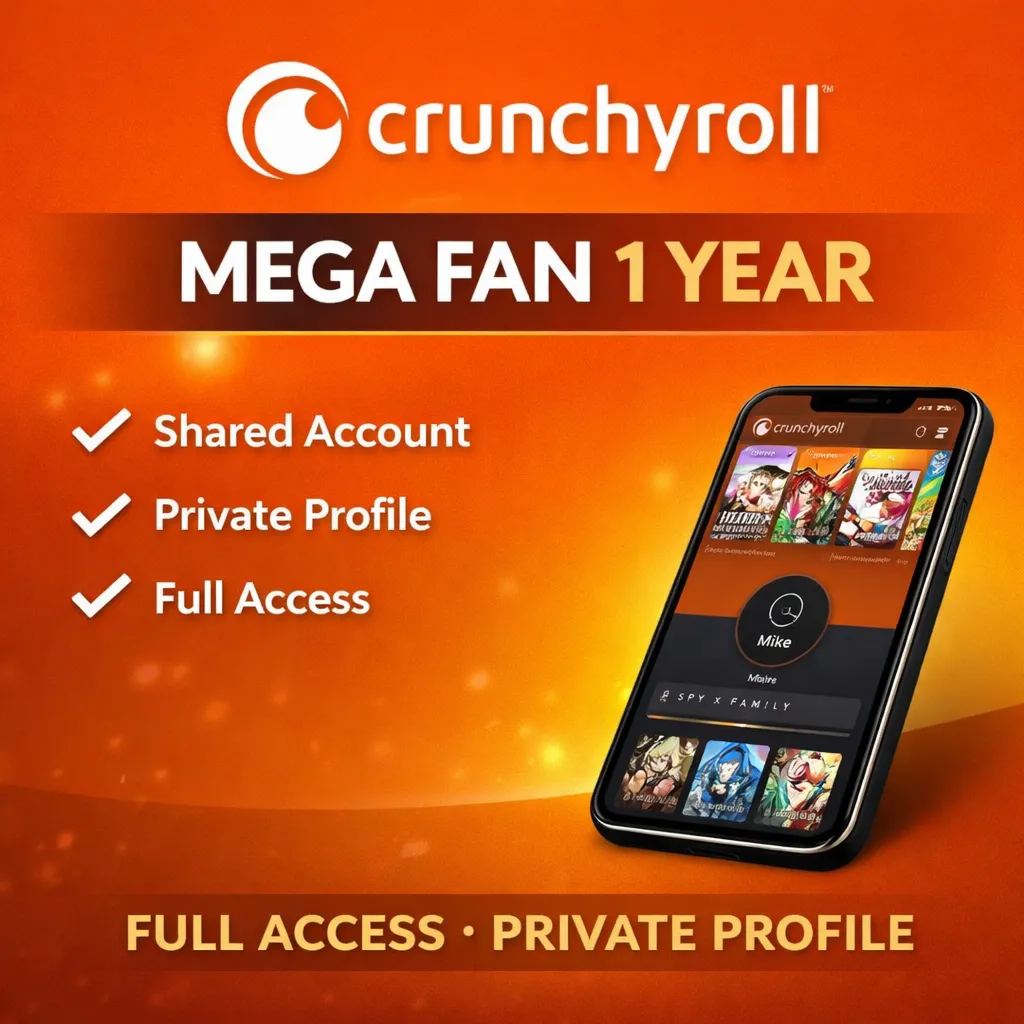 Crunchyroll Mega Fan – 1 Year | Private Profile | Full Access