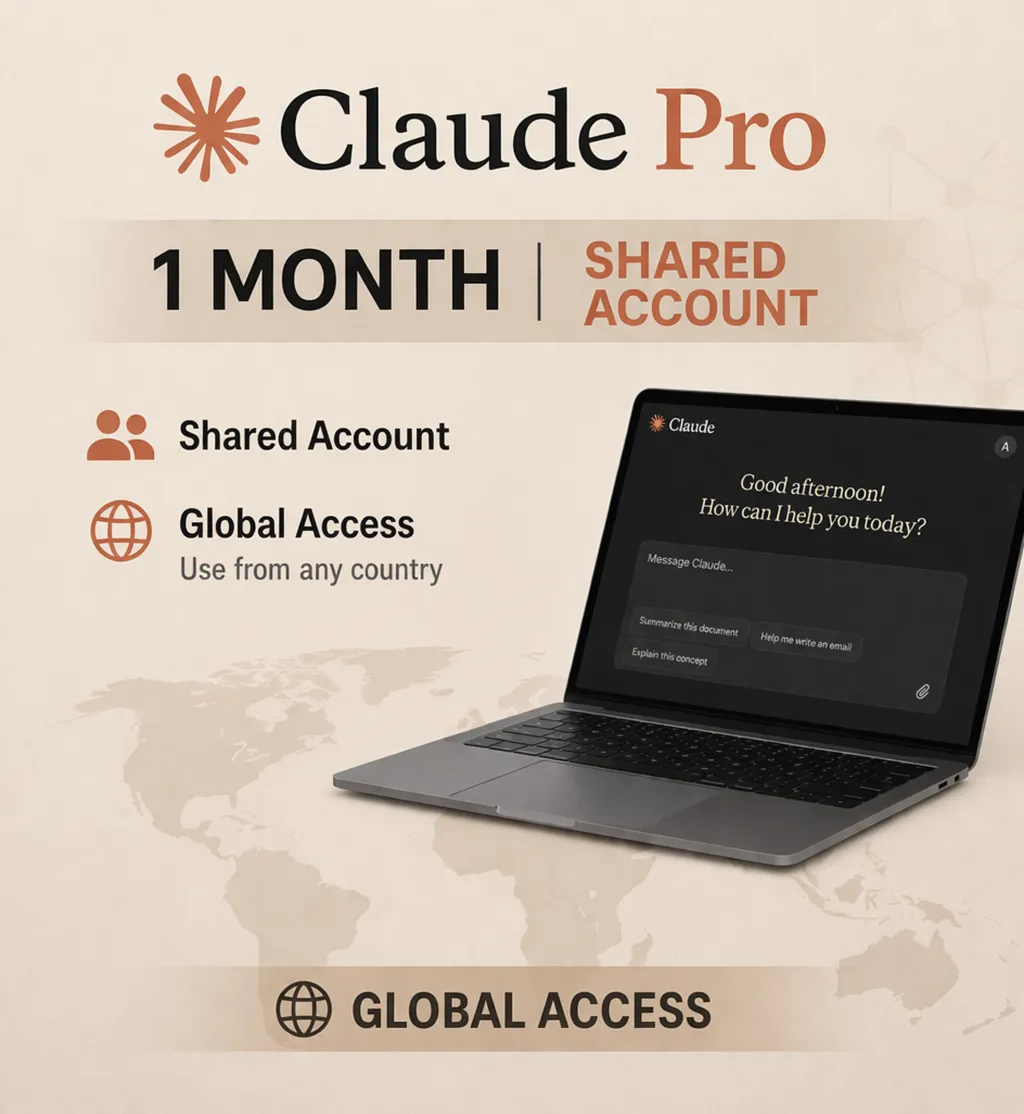 Claude Pro – 1 Month | Shared Account | Global Access
