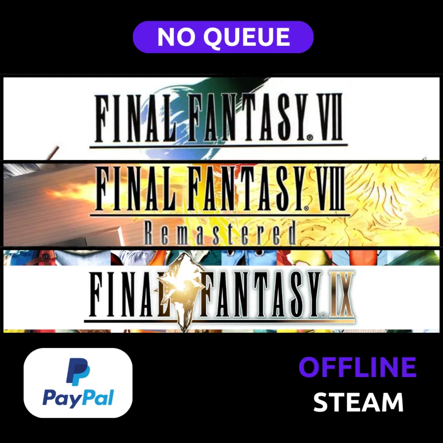 Final Fantasy VII VIII VIX 7 + 8 + 9 | STEAM | PAYPAL