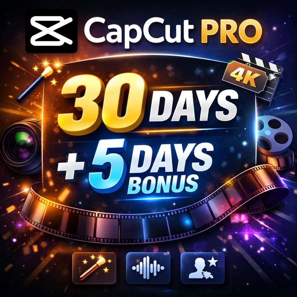 CapCut Pro For 30 daysAccount  4K Export | No Watermark | AI Tools | Instant Delivery