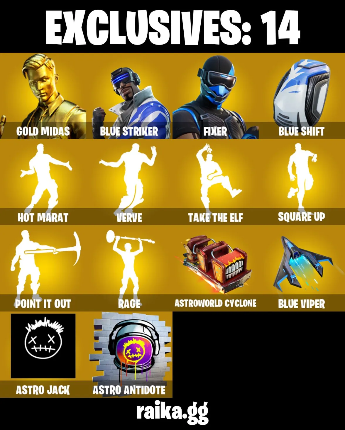 [PC/PSN/XBOX] 102 skins | Gold Midas | Blue Striker | Fixer | STAGE 5 | Fancy Peter G
