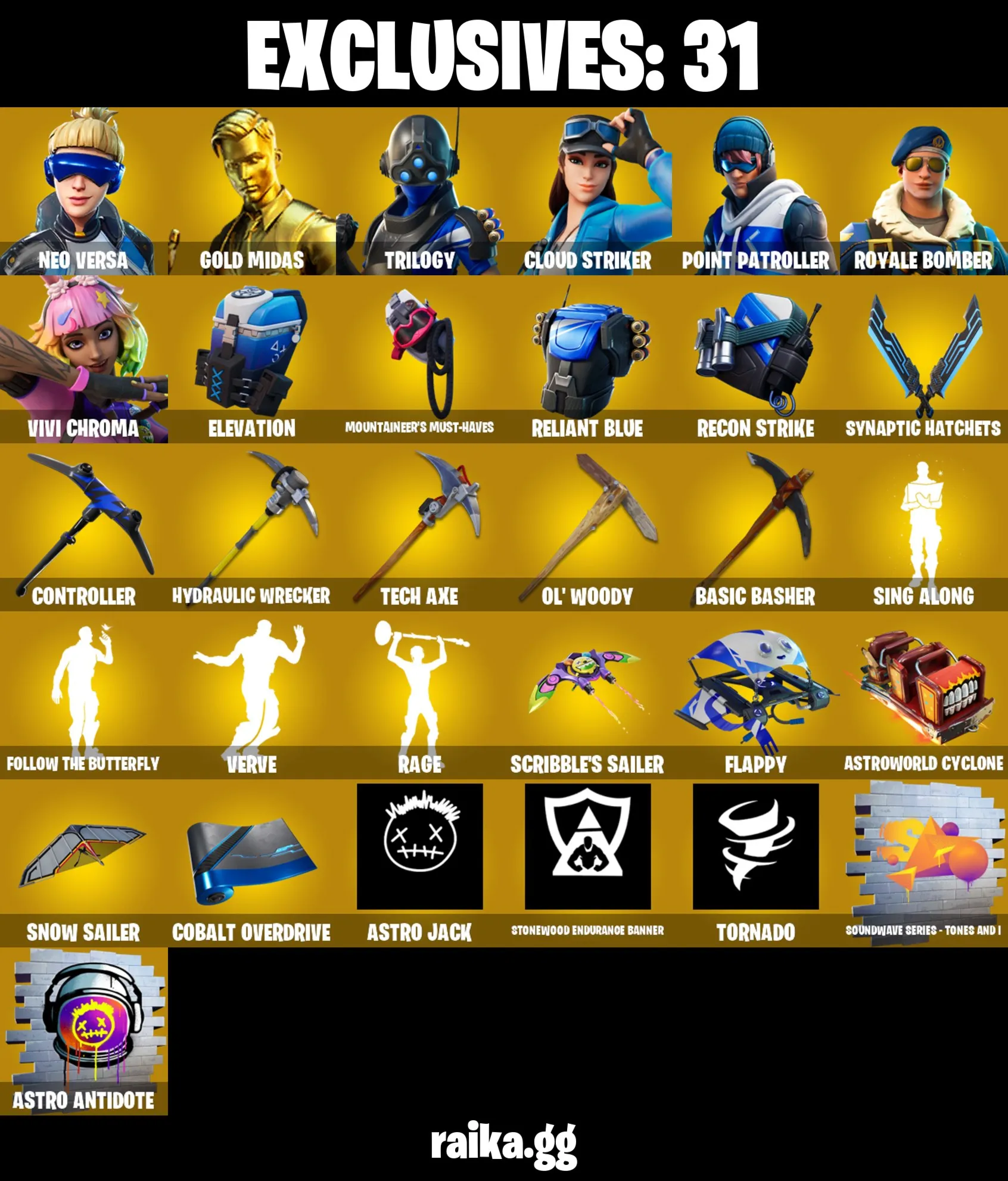 [PC/NIN/XBOX] 116 skins | Neo Versa | Gold Midas | Trilogy | Cloud Striker | Point Pa