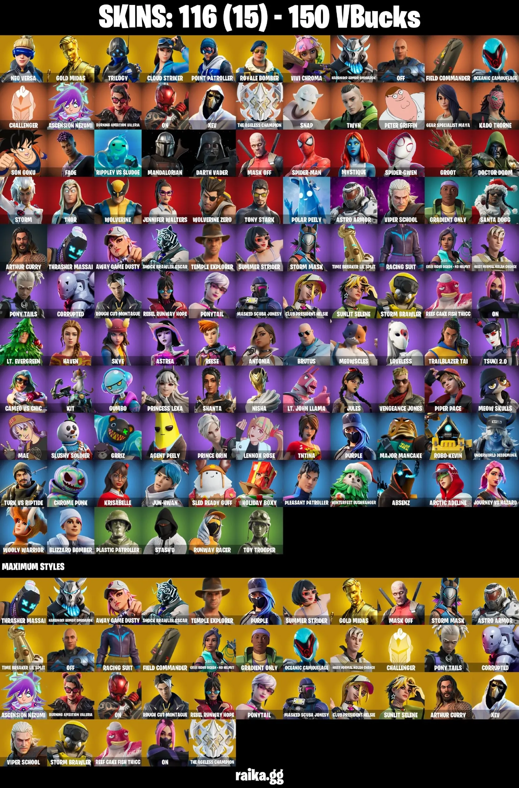 [PC/NIN/XBOX] 116 skins | Neo Versa | Gold Midas | Trilogy | Cloud Striker | Point Pa