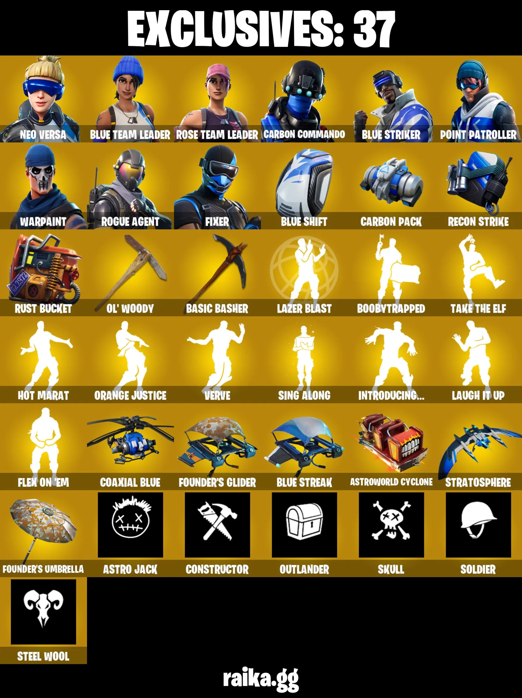 [PC/NIN] 103 skins | OG STW | Neo Versa | Blue Team Leader | Carbon Commando | Blue S