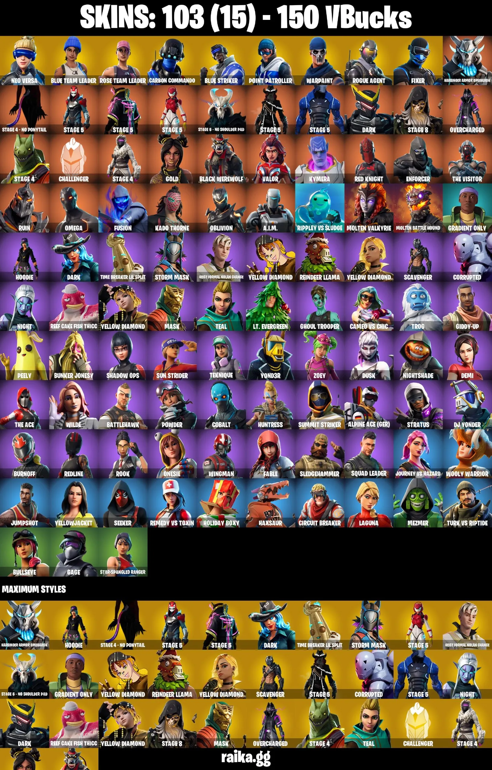 [PC/NIN] 103 skins | OG STW | Neo Versa | Blue Team Leader | Carbon Commando | Blue S