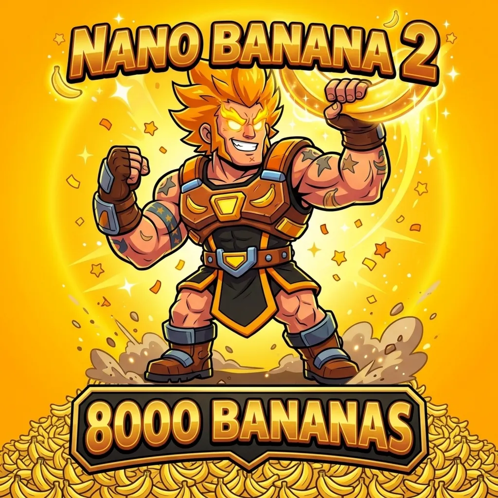 Nano Banana 2 - 8000 🍌 бананов (генерация изображений нейросетью Gemini)