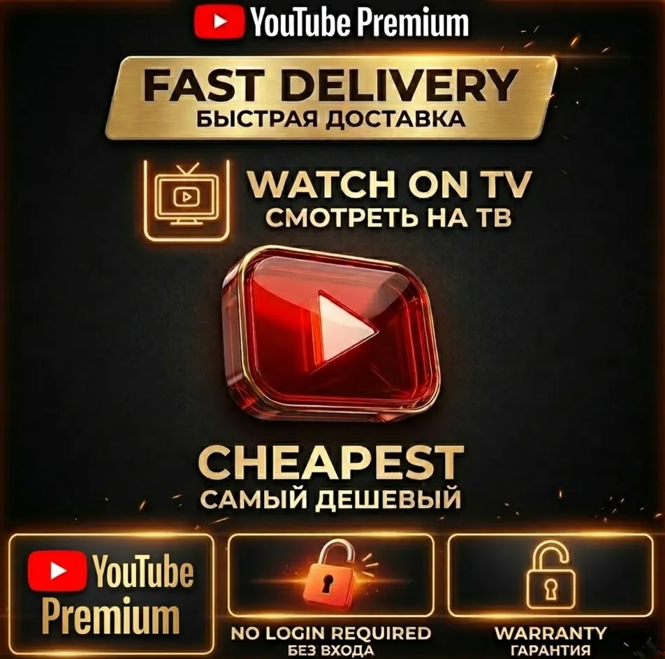 YouTube Premium 1 год | Индивидуальная подписка | Без пароля | Без авторизации | Гара