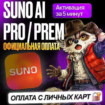 SUNO AI PRO / PREMIER 1-12 МЕСЯЦЕВ • СУНО ПРО ПРЕМЬЕР ПОДПИСКА • ПРОДЛЕНИЕ