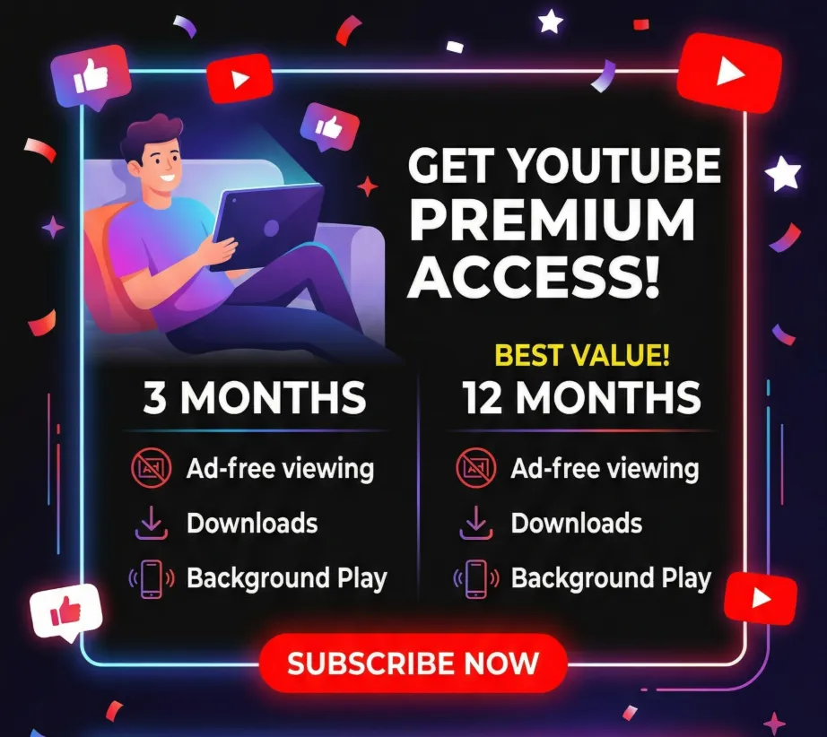 YouTube Premium + YouTube Music 3/12 месяцев