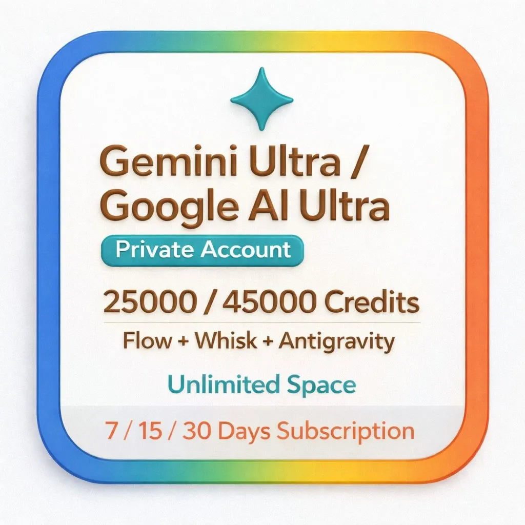 Gemini Ultra + Veo 3.1+Flow + Whisk  |25k кредитов|30 день