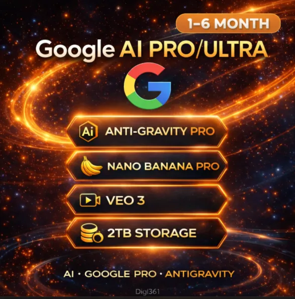 AI PRO/ULTRA 1/6 Month ANTIGRAVITY GEMINI3.1/Veo3/BananaPRO/