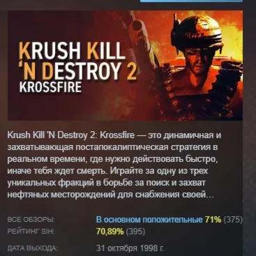Krush Kill ‘N Destroy 2: Krossfire АВТОДОСТАВКА STEAM РОССИЯ