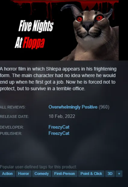 STEAM KEY - Five Nights At Floppa - [РФ + REGION FREE/GLOBAL] - Автодоставка