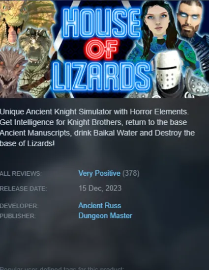 STEAM KEY - House of Lizards - [РФ + REGION FREE/GLOBAL] - Автодоставка