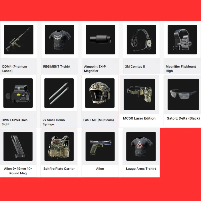 Gray Zone Warfare: 15 предметов  Этап 1+2 Футболка Alien DDM4 Все дропы Twitch