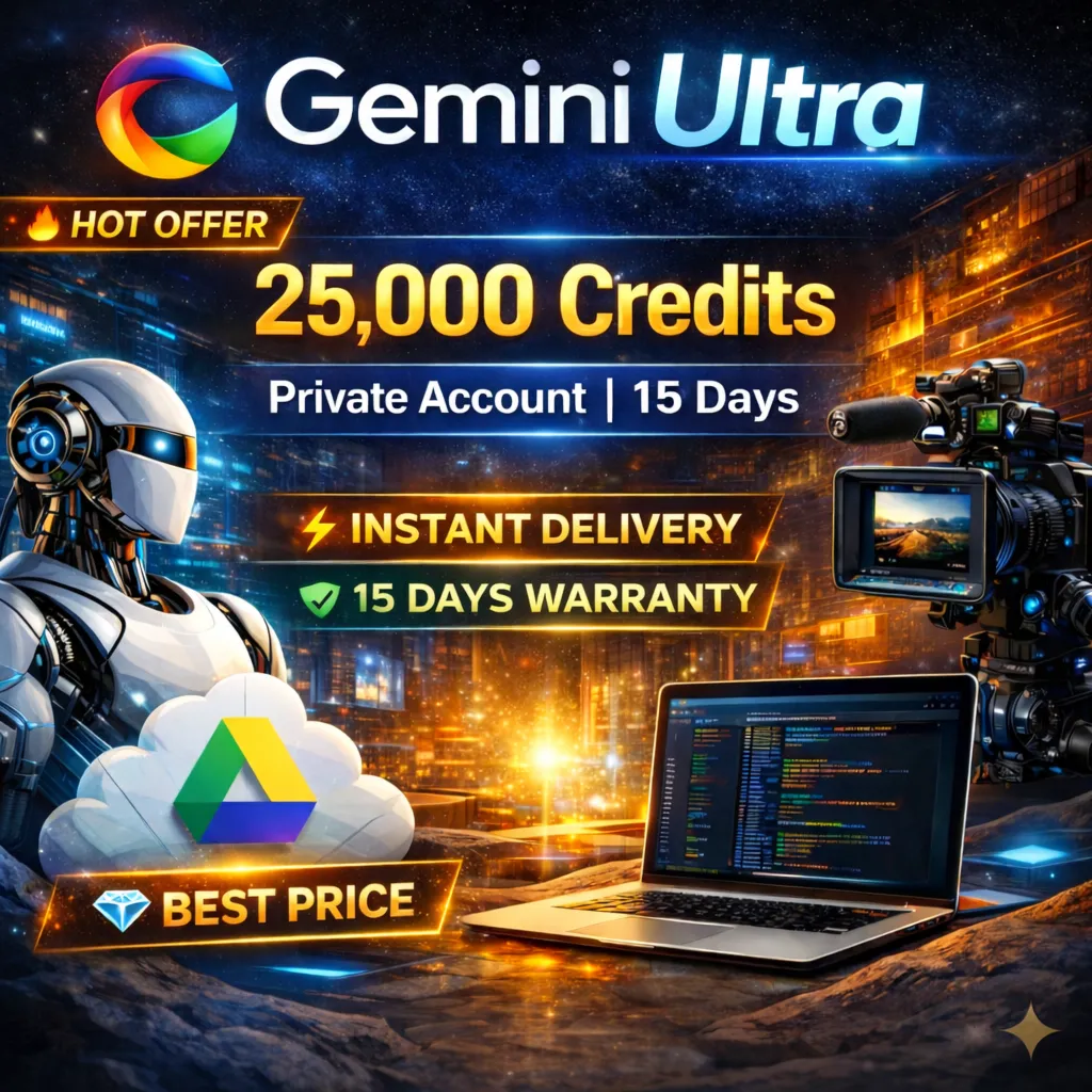 🔥 Gemini Ultra 25K Credits Flow+veo3.1⚡Private Account (15-30days | Instant Delivery