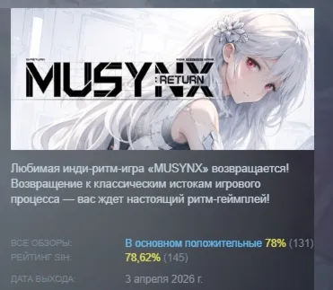 MUSYNX:RETURN АВТОДОСТАВКА STEAM РОССИЯ