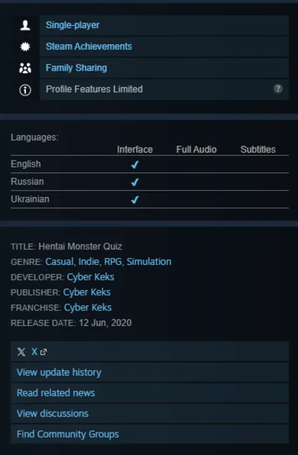 STEAM KEY - Hentai Monster Quiz (18+) - [РФ + REGION FREE/GLOBAL] - Автодоставка