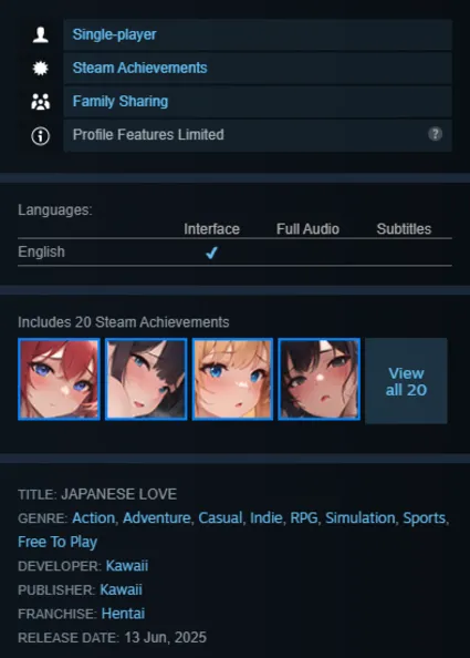 STEAM KEY - JAPANESE LOVE (18+) - [РФ + REGION FREE/GLOBAL] - Автодоставка