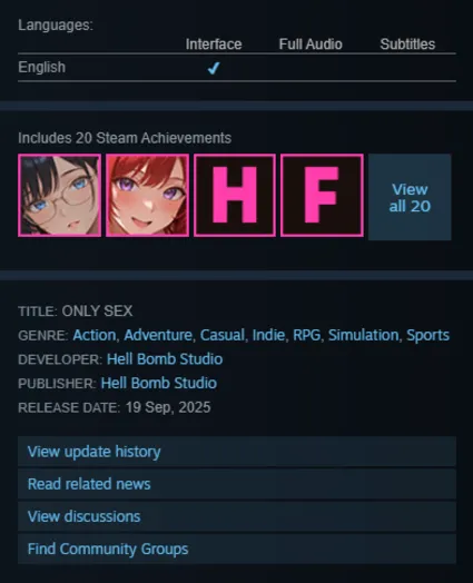 STEAM KEY - ONLY SEX (18+) - [РФ + REGION FREE/GLOBAL] - Автодоставка