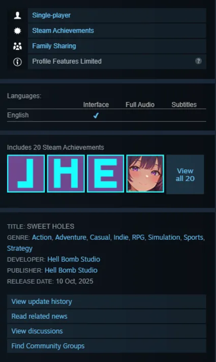 STEAM KEY - SWEET HOLES (18+) - [РФ + REGION FREE/GLOBAL] - Автодоставка