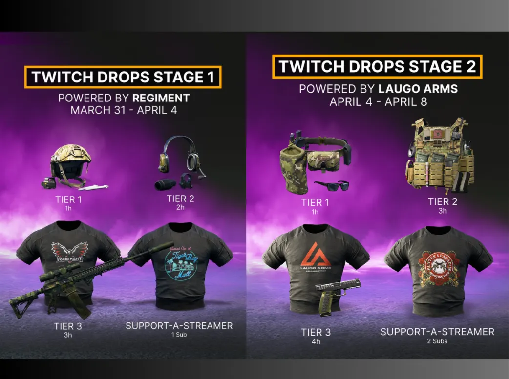 Gray Zone Warfare: подписки + дроп 17 предметов 💎 Этапы 1 и 2. Весь дроп Twitch.