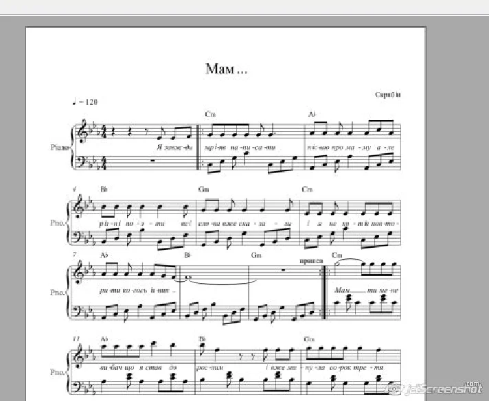 "Mom," Kuzma Scriabin piano notes