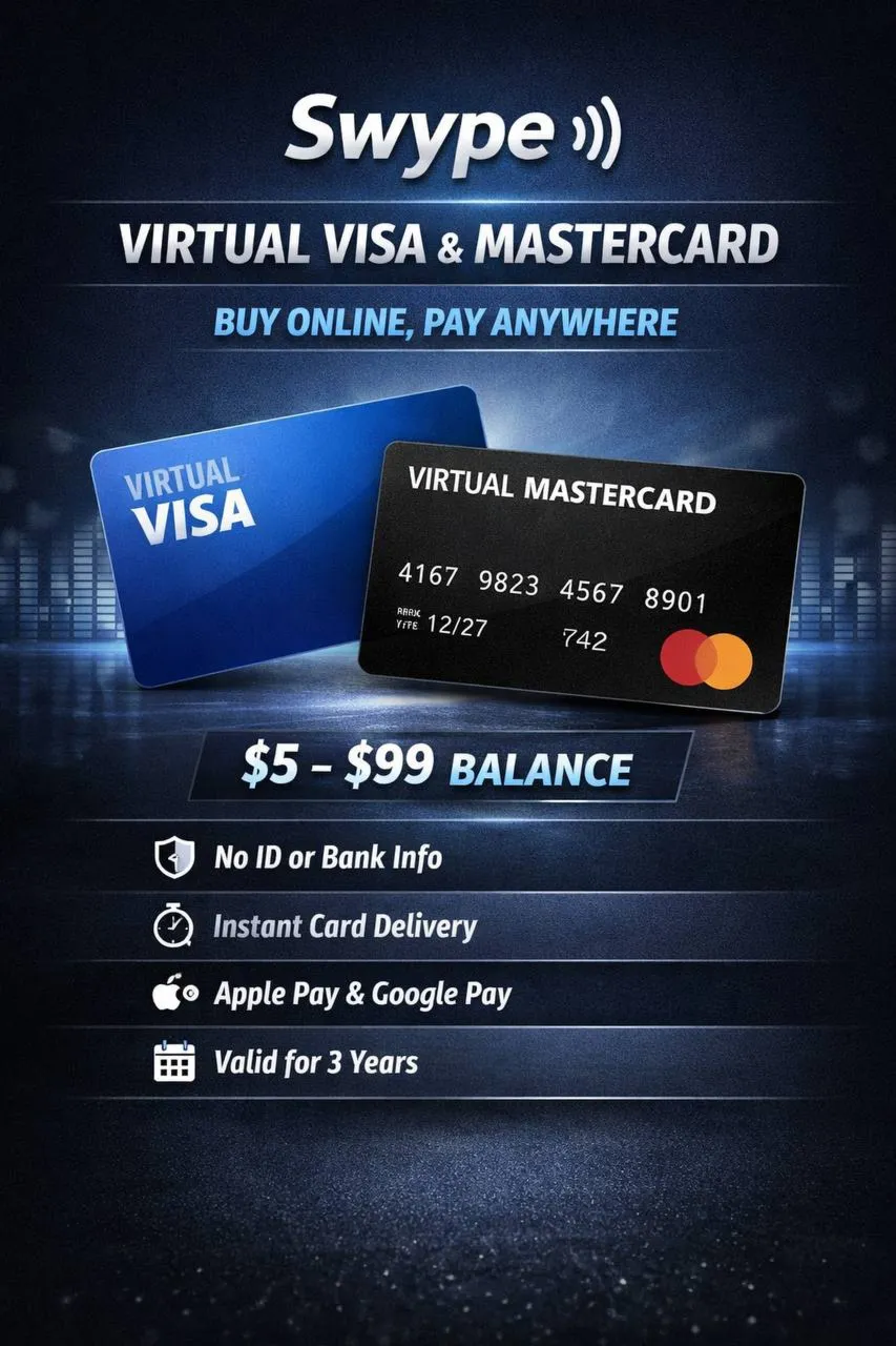 💳 Swype Visa & Mastercard Виртуальная | $5–$99 | 3 Года ⚡ Быстрая Доставка