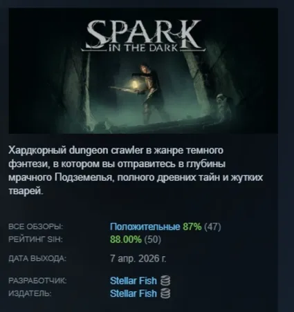 Spark in the Dark АВТОДОСТАВКА STEAM РОССИЯ