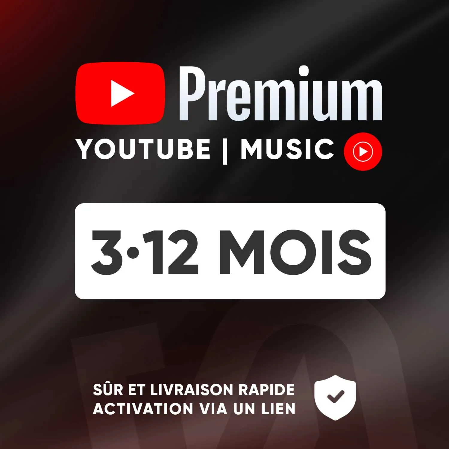 YouTube Premium Individuel | 3-12 Mois | Activation officielle sur votre compte