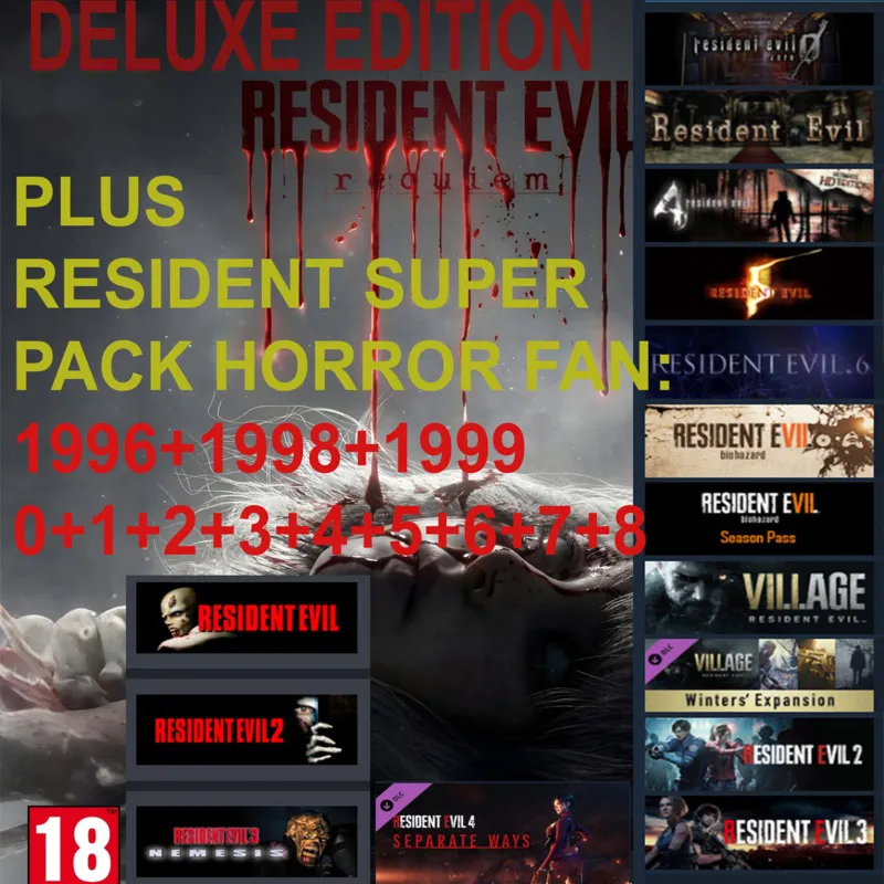 RESIDENT EVIL REQUIEM DELUXE + 96+98+99 0+1+2+3+4+5+6+7+8 БЫСТРАЯ ДОСТАВ+ ОБЩИЙ