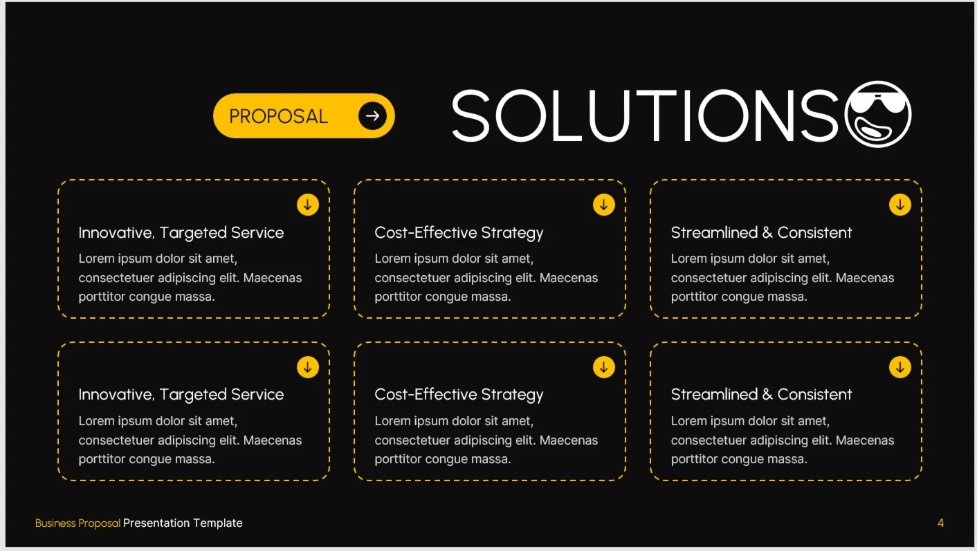 🟡 Premium PowerPoint Template «Business Proposal» | Black + Yellow | 22+ Slides