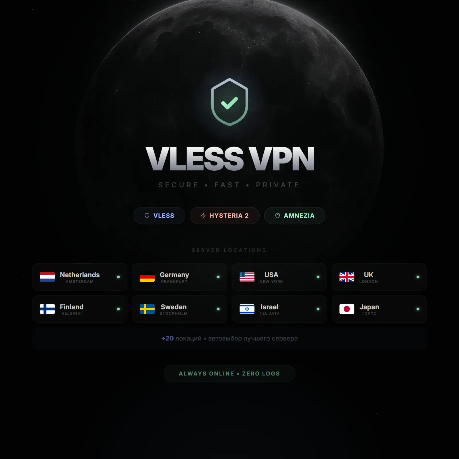 [ВСЕГДА РАБОЧИЙ] VLESS VPN [v2Ray, Nekobox, App] МНОГО ЛОКАЦИЙ И ПРОТОКОЛОВ - 1 День
